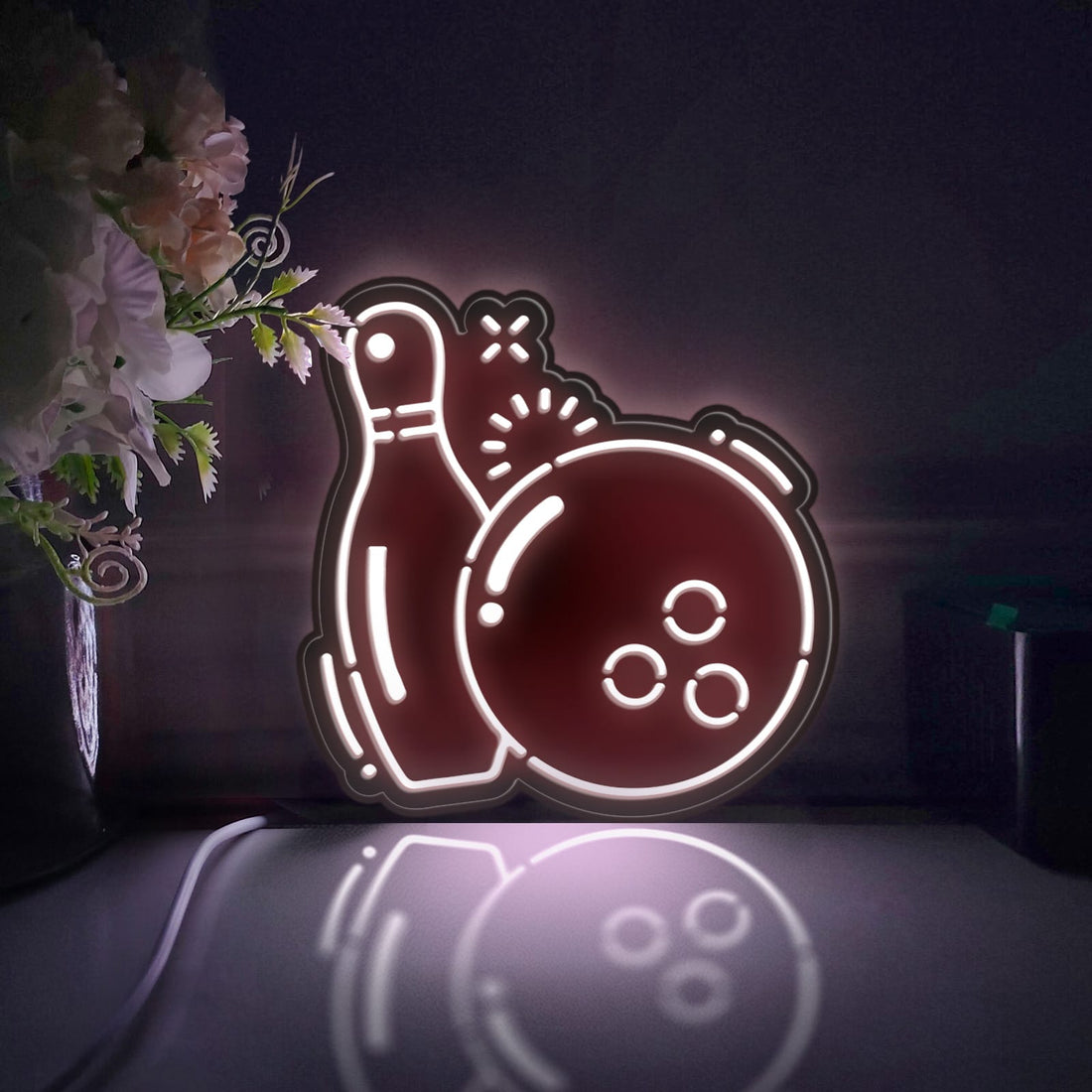 Bowling Ball Led Light Box, Bowling Wall Art Decor, Light Sign, Desktop Decorations, Room Decor, Gift For Bowling Enthusiasts, Sports Lover