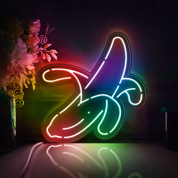 Banana Led Light Box, Fruit Wall Art Decor, Personalized Light Sign, Neon-like Rgb Desktop Decorations, Bedroom Decor, Gift For Kids