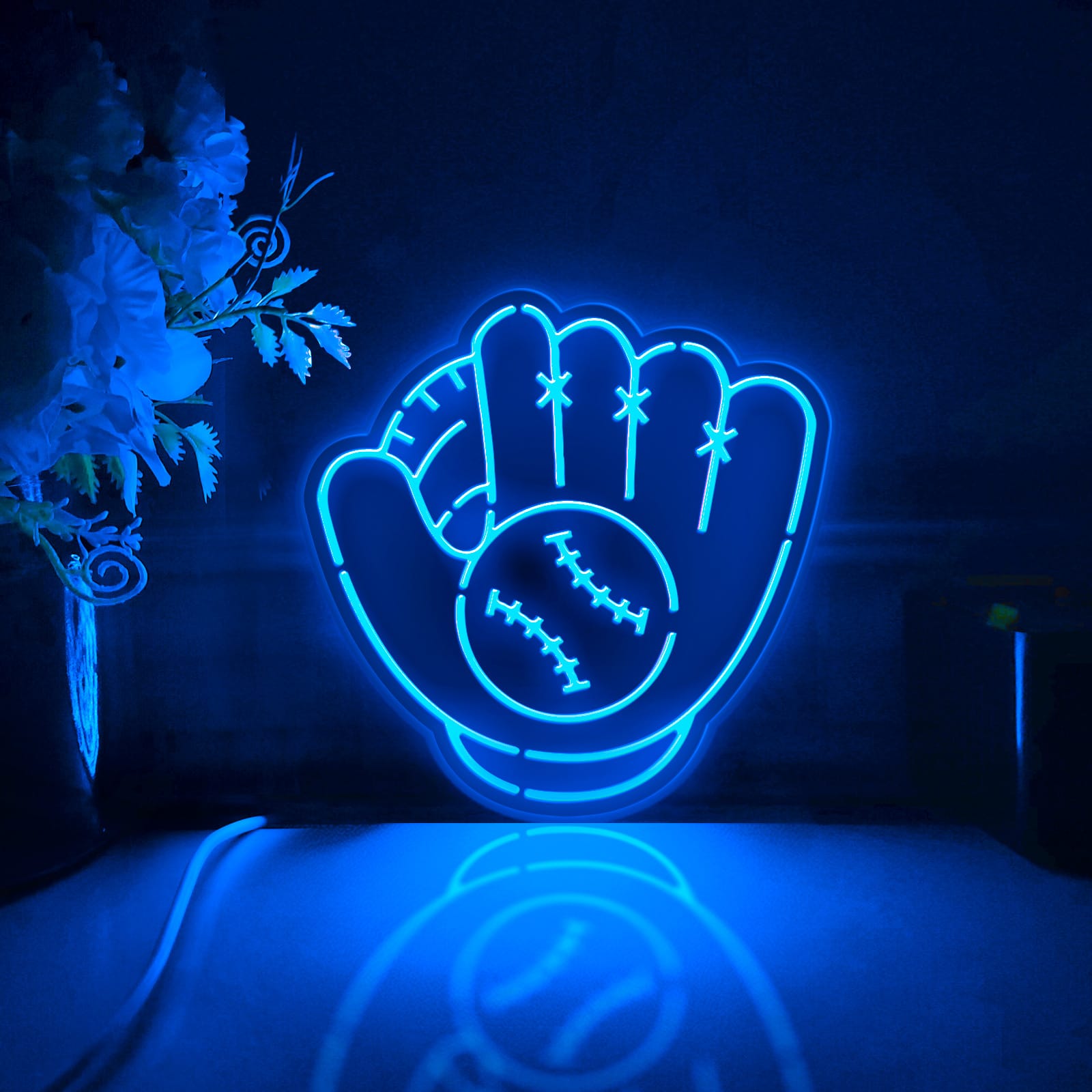 Baseball And Baseball Glove Led Light Box, Baseball Game Wall Art Decor, Lighted Desktop Decoration, Gift For Baseball, Sports Enthusiast