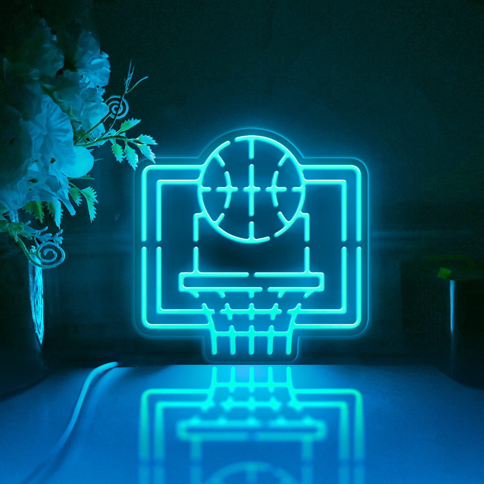 Basketball And Hoop Led Light Box, Basketball Game Wall Art Decor, Light Sign, Desktop Decorations, Gift For Basketball Fans, Sports Lover