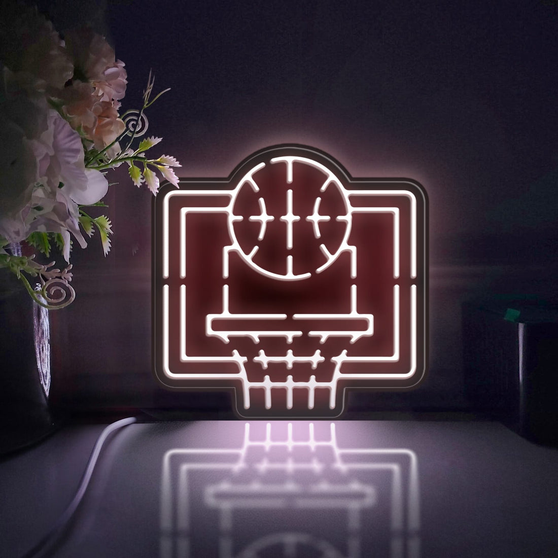 Basketball And Hoop Led Light Box, Basketball Game Wall Art Decor, Light Sign, Desktop Decorations, Gift For Basketball Fans, Sports Lover
