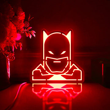 Batman Led Light Box, The Dark Knight Wall Art Decor, Light Sign, Desktop Decorations, Bedroom Decor, Gift For Comic Fans, Superhero Lover