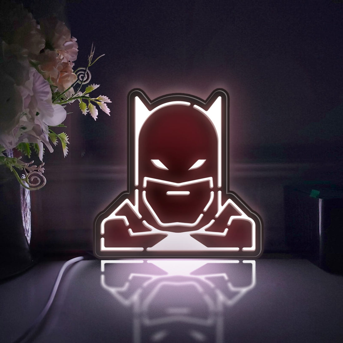 Batman Led Light Box, The Dark Knight Wall Art Decor, Light Sign, Desktop Decorations, Bedroom Decor, Gift For Comic Fans, Superhero Lover