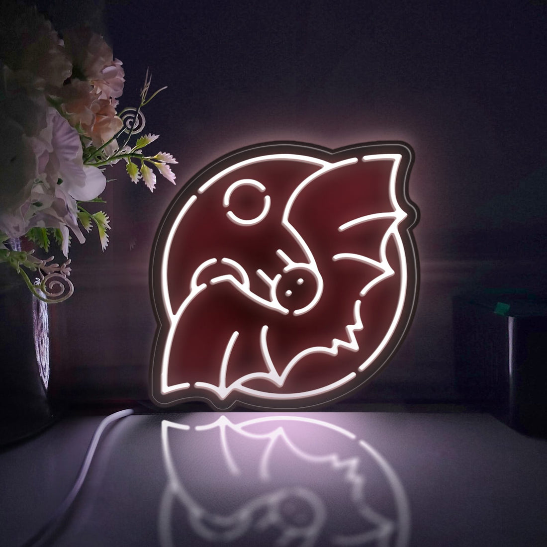 Flying Bat Led Light Box, Halloween Night Wall Art Decor, Light Sign, Desktop Decorations, Bedroom Decor, Gift For Kids, Spooky Decor