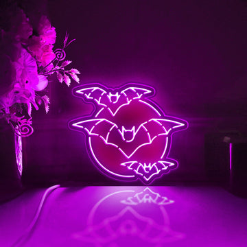 Bat And Full Moon Led Light Box, Halloween Night Wall Art Decor, Light Sign, Desktop Decorations, Bedroom Decor, Gift For Kids, Spooky Decor