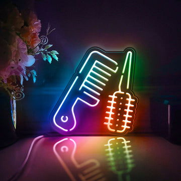 Comb Led Light Box, Wall Art Decor, Personalized Light Sign, Neon-like Rgb Desktop Decorations, Bedroom Decor, Gift For Women