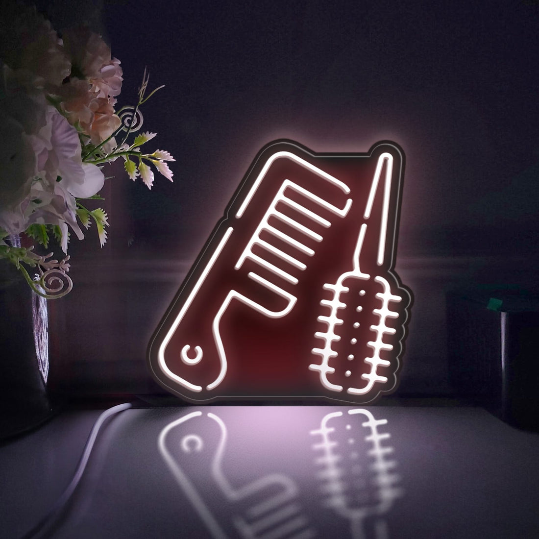 Comb Led Light Box, Wall Art Decor, Personalized Light Sign, Neon-like Rgb Desktop Decorations, Bedroom Decor, Gift For Women
