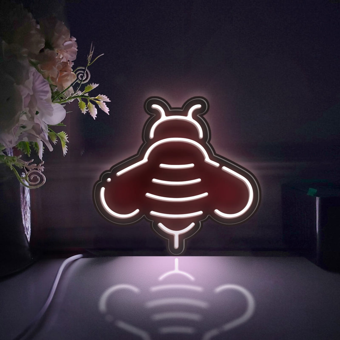 Bee Led Light Box, Ecological Insect Wall Art Decor, Light Sign, Desktop Decorations, Gift For Nature Lovers, Ecological Enthusiast