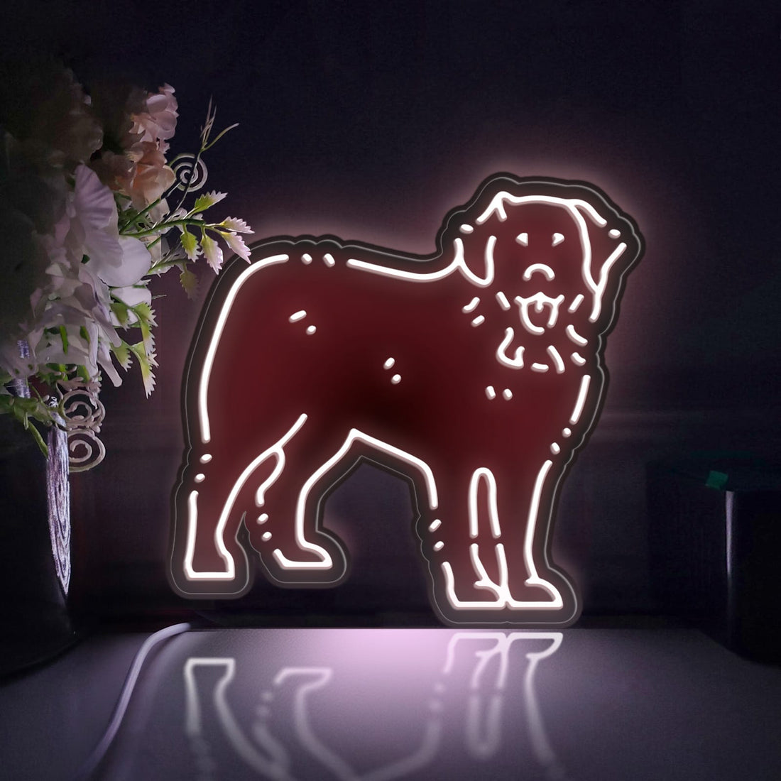 Bernese Mountain Dog Led Light Box, Dog Wall Art Decor, Light Sign, Desktop Decorations, Bedroom Decor, Gift For Dog Lovers, Pet Owner