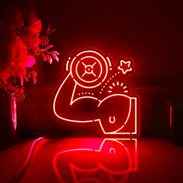 Strong Arm Led Light Box, Bicep Wall Art Decor, Light Sign, Desktop Decorations, Bedroom Decor, Gift For Fitness Enthusiasts, Bodybuilder