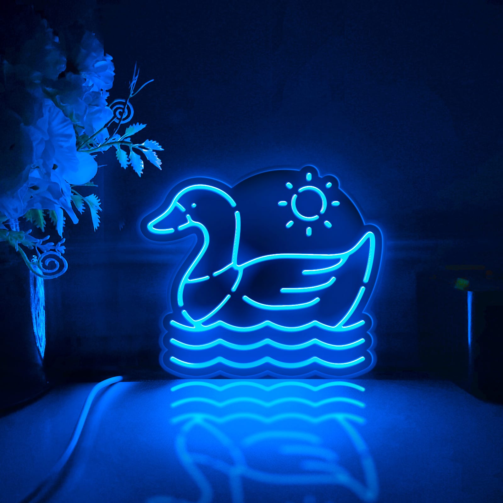 Swimming Duck Led Light Box, Poultry Wall Art Decor, Light Sign, Desktop Decorations, Bedroom Decor, Gift For Animal Lovers, Kid