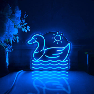 Swimming Duck Led Light Box, Poultry Wall Art Decor, Light Sign, Desktop Decorations, Bedroom Decor, Gift For Animal Lovers, Kid