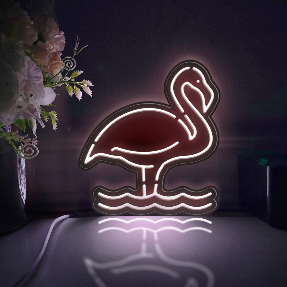 Flamingo Led Light Box, Wall Art Decor, Personalized Light Sign, Neon-like Desktop Decorations, Bedroom Decor, Gift For Teens, Beach Lover