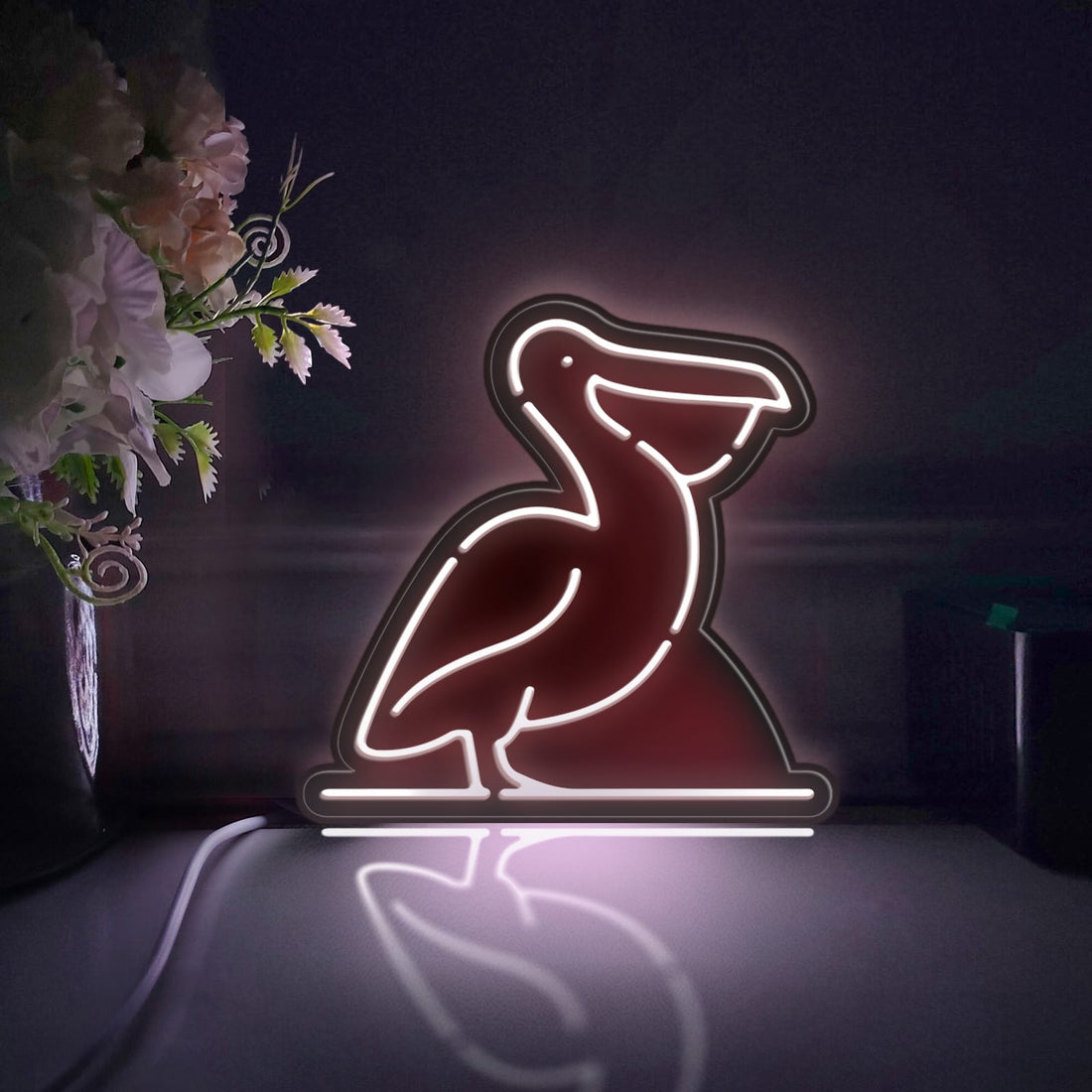 Pelican Led Light Box, Bird Wall Art Decor, Personalized Light Sign, Neon-like Rgb Desktop Decorations, Bedroom Decor, Gift For Bird Lovers