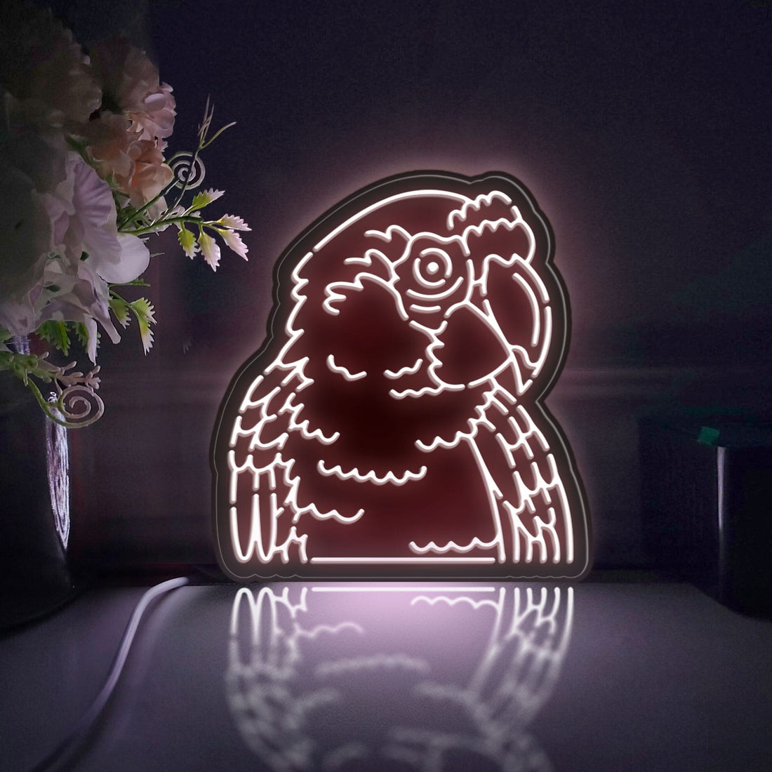 Parrot Led Light Box, Bird Wall Art Decor, Personalized Light Sign, Neon-like Desktop Decorations, Bedroom Decor, Gift For Pet Lovers, Kid