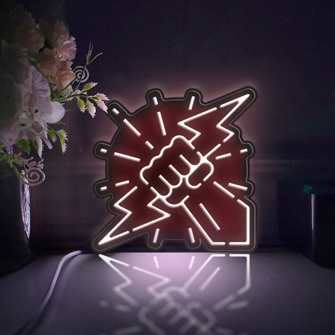 Lightning Bolt Led Light Box, Hand Holding Lightning Wall Art Decor, Light Sign, Desktop Decorations, Bedroom Decor, Gift For Creatives