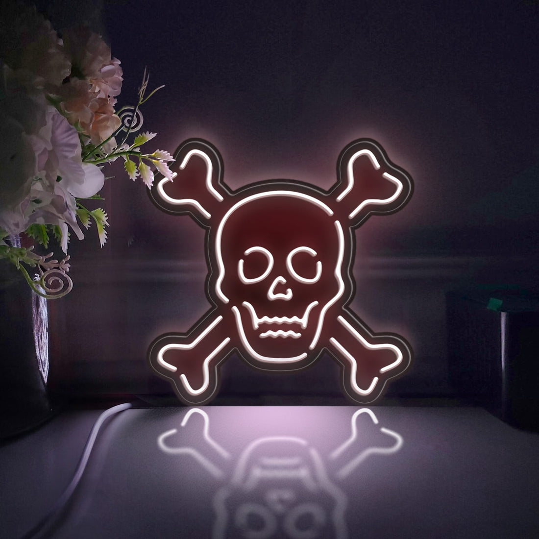 Skull Led Light Box, Bone Wall Art Decor, Personalized Light Sign, Rgb Desktop Decorations, Bedroom Decor, Gift For Kids, Gothic Decor Fan