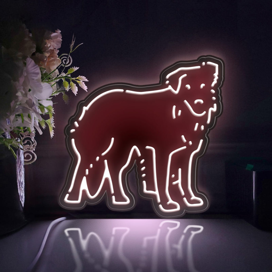Border Collie Led Light Box, Dog Wall Art Decor, Personalized Light Sign, Neon-like Desktop Decorations, Bedroom Decor, Gift For Dog Lovers