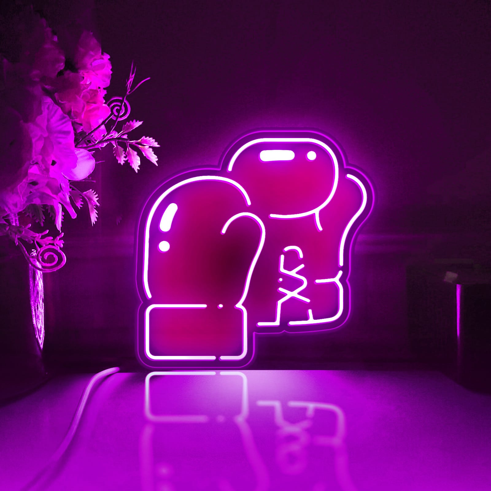 Boxing Glove Led Light Box, Boxer Wall Art Decor, Light Sign, Desktop Decorations, Bedroom Decor, Gift For Athletes, Boxing Fan