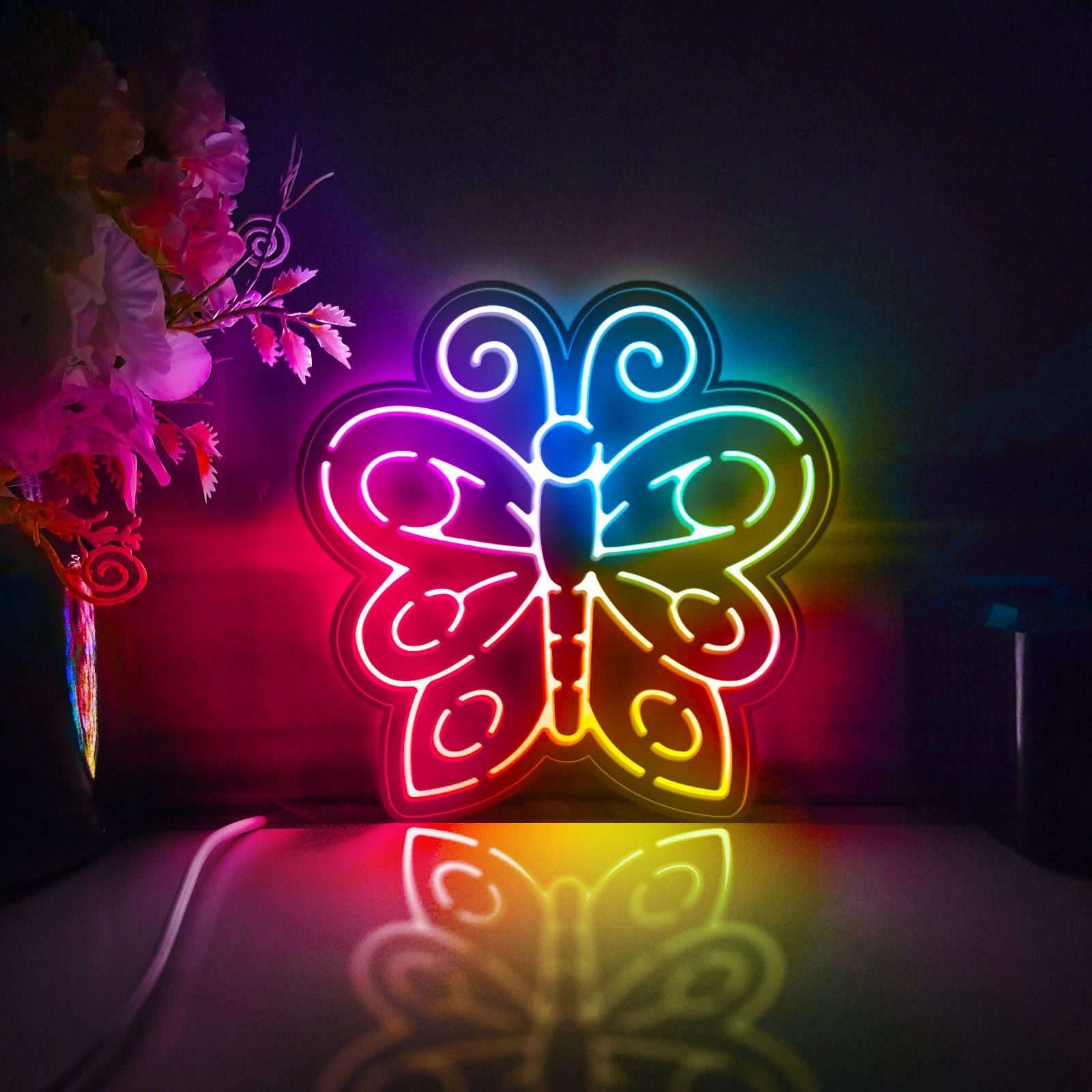 Butterfly Led Light Box, Insect Wall Art Decor, Personalized Light Sign, Desktop Decorations, Bedroom Decor, Gift For Kids, Butterfly Fan