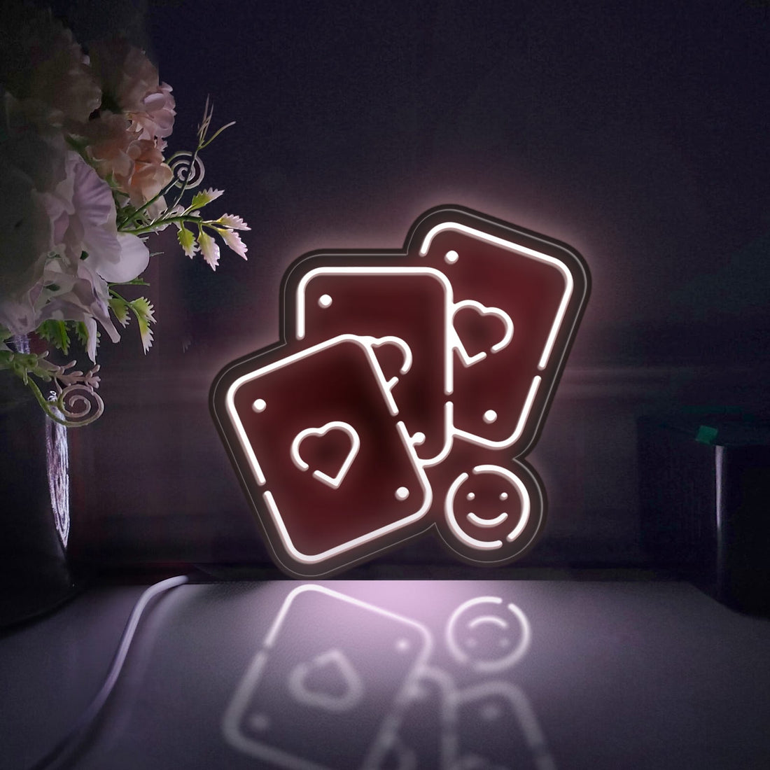 Game Card Led Light Box, Card Wall Art Decor, Personalized Light Sign, Neon-like Rgb Desktop Decorations, Bedroom Decor, Gift For Gamers