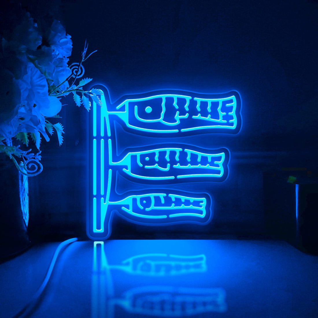 Carp Streamer Led Light Box, Japanese Culture Wall Art Decor, Light Sign, Desktop Decoration, Bedroom Decor, Gift For Cultural Enthusiasts