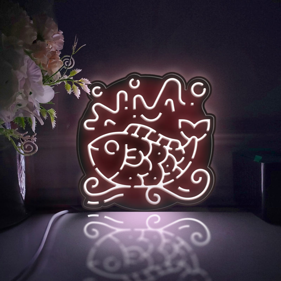 Carp Led Light Box, Fish Wall Art Decor, Personalized Light Sign, Neon-like Rgb Desktop Decoration, Bedroom Decor, Cultural Enthusiasts Gift