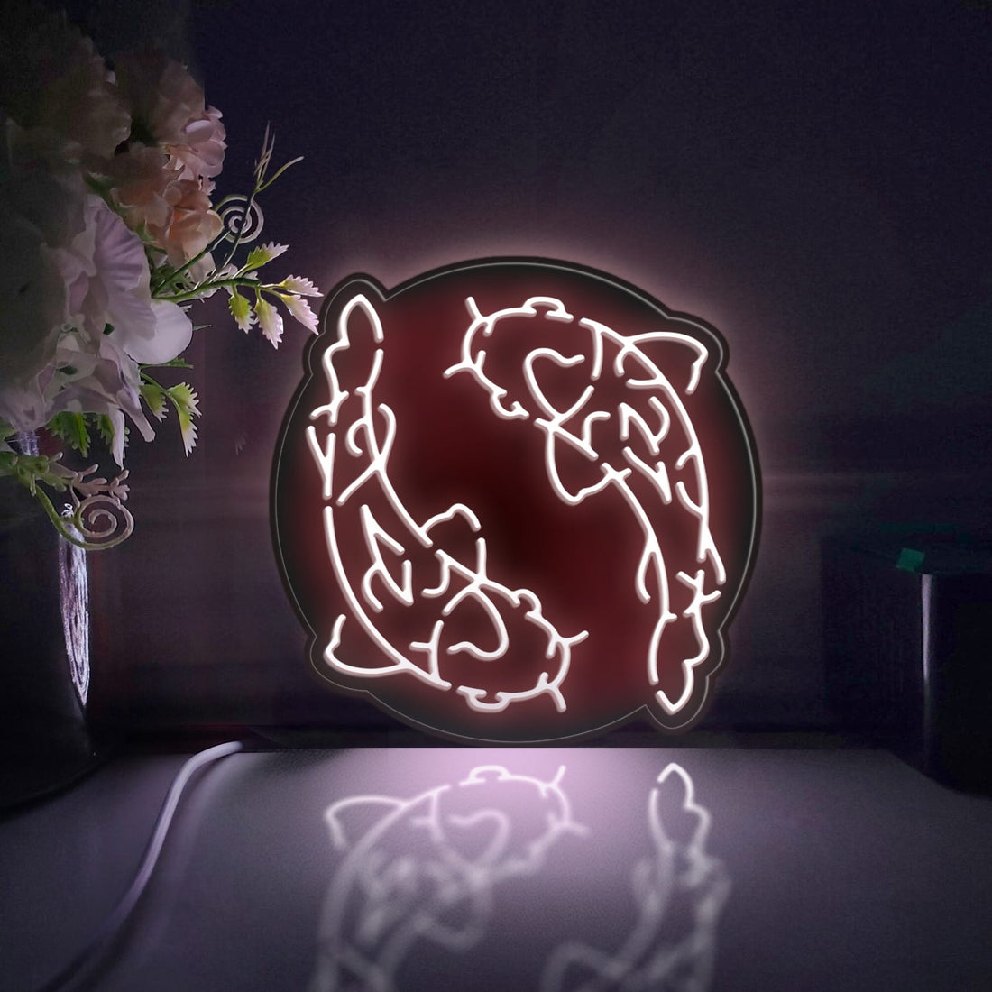 Carp Led Light Box, Fish Wall Art Decor, Personalized Light Sign, Neon-like Rgb Desktop Decorations, Bedroom Decor, Asian Culture Decor