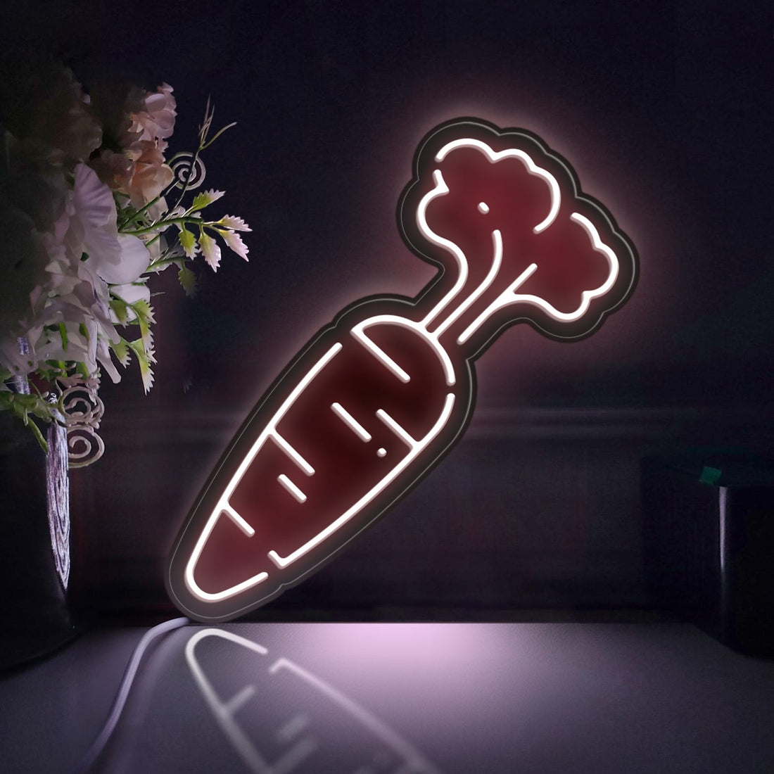 Carrot Led Light Box, Vegetable Wall Art Decor, Personalized Light Sign, Neon-like Rgb Desktop Decorations, Bedroom Decor, Gift