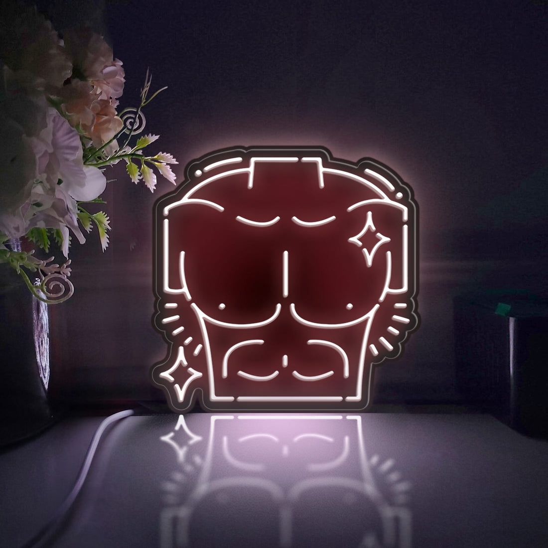 Chest Muscle Led Light Box, Muscle Wall Art Decor, Light Sign, Desktop Decorations, Room Decor, Gift For Fitness Enthusiasts, Bodybuilder