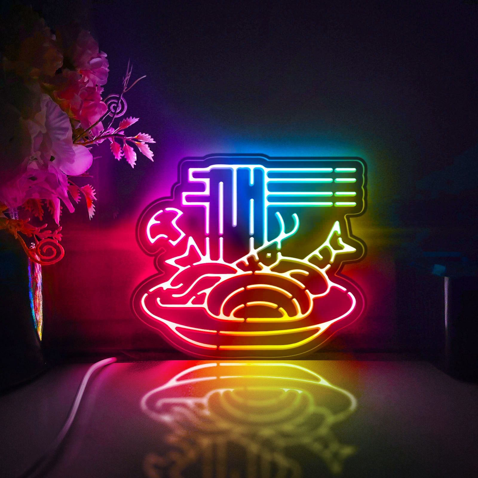 Noodle Led Light Box, Fried Food Wall Art Decor, Light Sign, Desktop Decorations, Bedroom Decor, Gift For Foodies, Noodle Lover