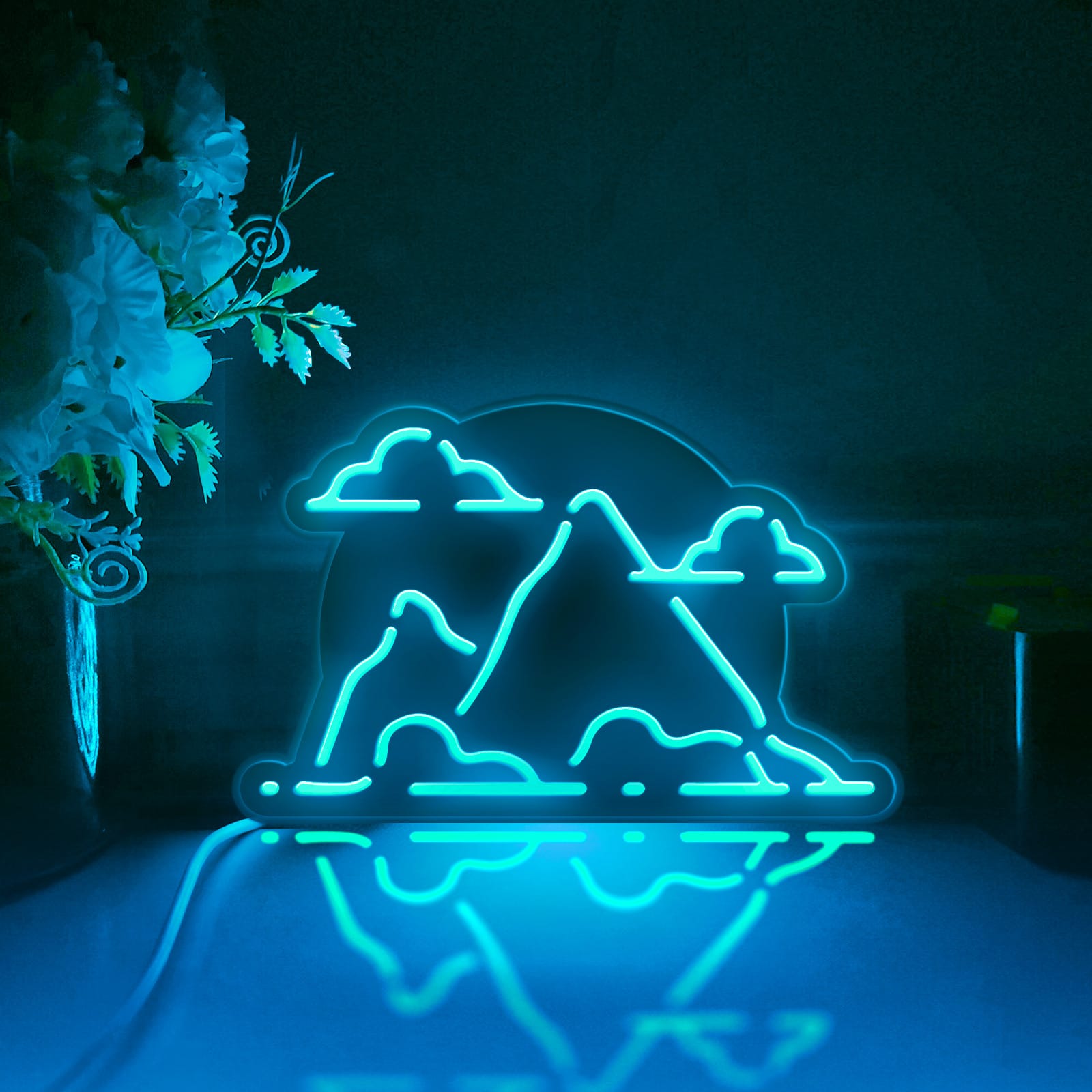 White Cloud And Mountain Led Light Box, Mountain Landscape Wall Art Decor, Lighted Desktop Decoration, Gift For Adventurers, Nature Lover