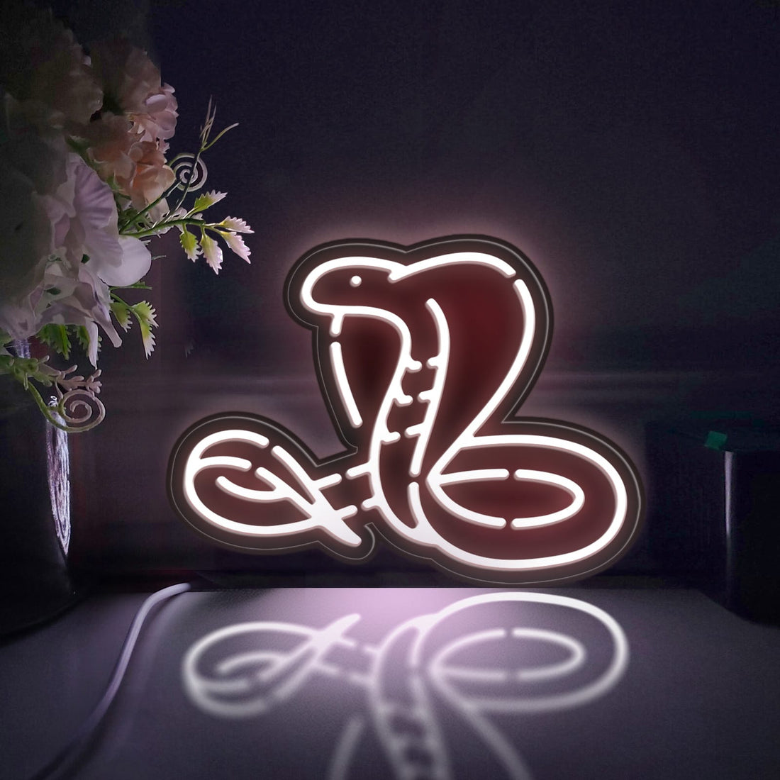 Cobra Led Light Box, Snake Wall Art Decor, Light Sign, Desktop Decorations, Bedroom Decor, Gift For Reptile Lovers, Wildlife Enthusiast