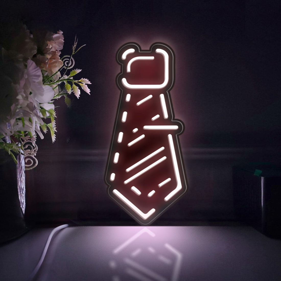 Formal Tie Led Light Box, Tie Wall Art Decor, Personalized Light Sign, Neon-like Rgb Desktop Decorations, Bedroom Decor, Gift