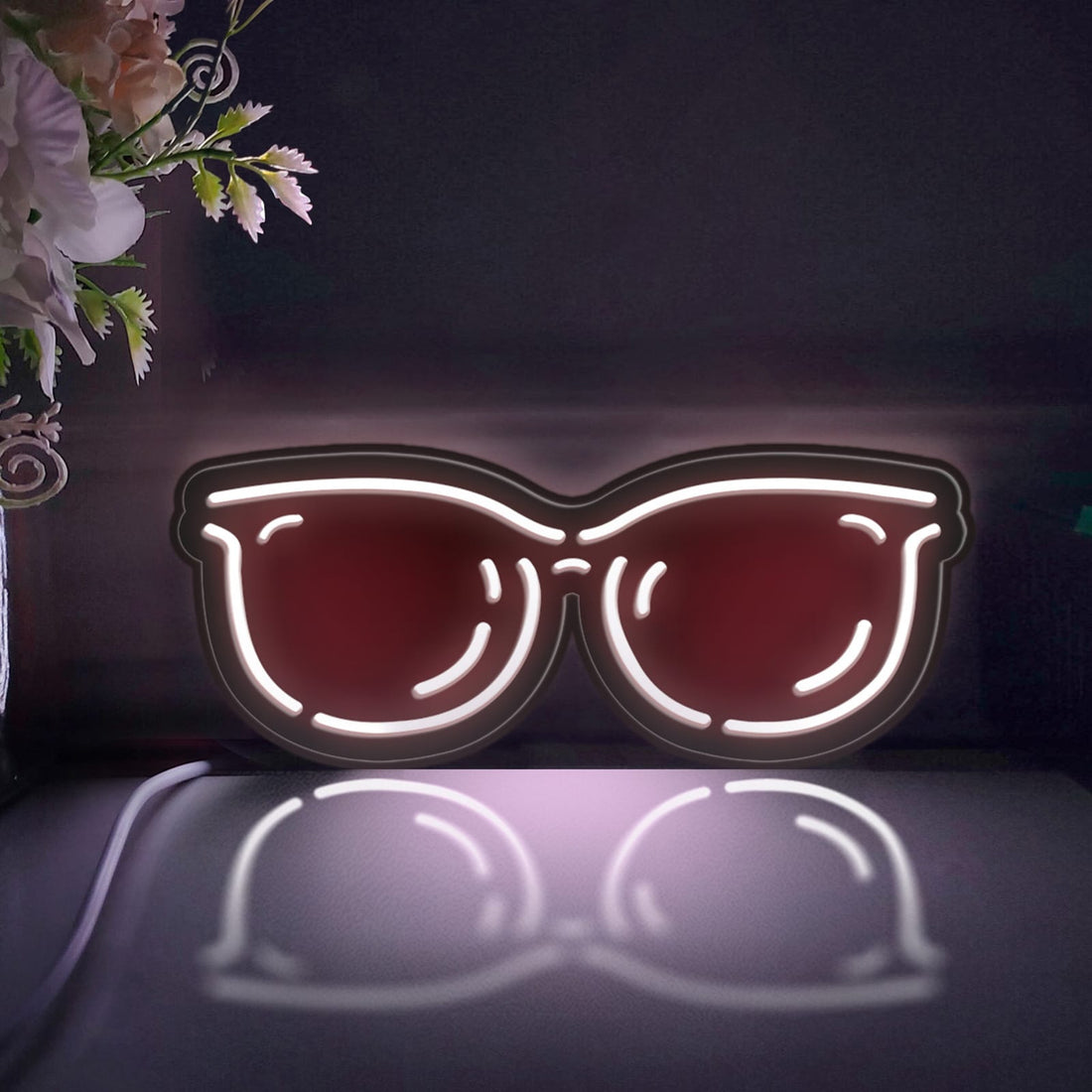 Sunglass Led Light Box, Glasses Wall Art Decor, Personalized Light Sign, Neon-like Rgb Desktop Decorations, Bedroom Decor, Gift