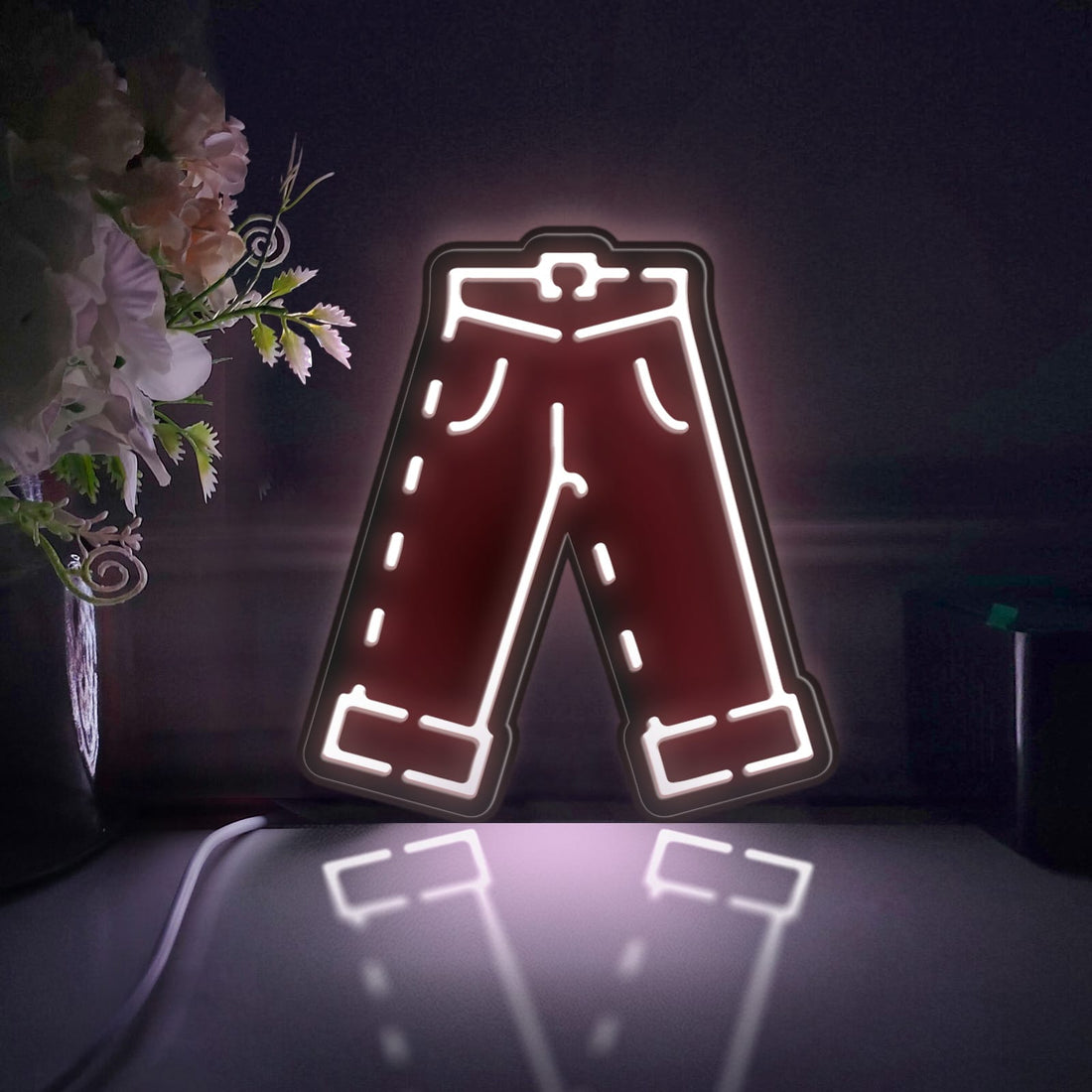 Jean Led Light Box, Personalized Clothing Wall Art Decor, Personalized Light Sign, Neon-like Rgb Desktop Decorations, Bedroom Decor, Gift