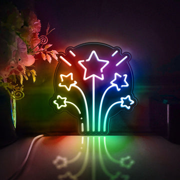 Firework Led Light Box, Wall Art Decor, Personalized Light Sign, Neon-like Rgb Desktop Decorations, Bedroom Decor, Gift