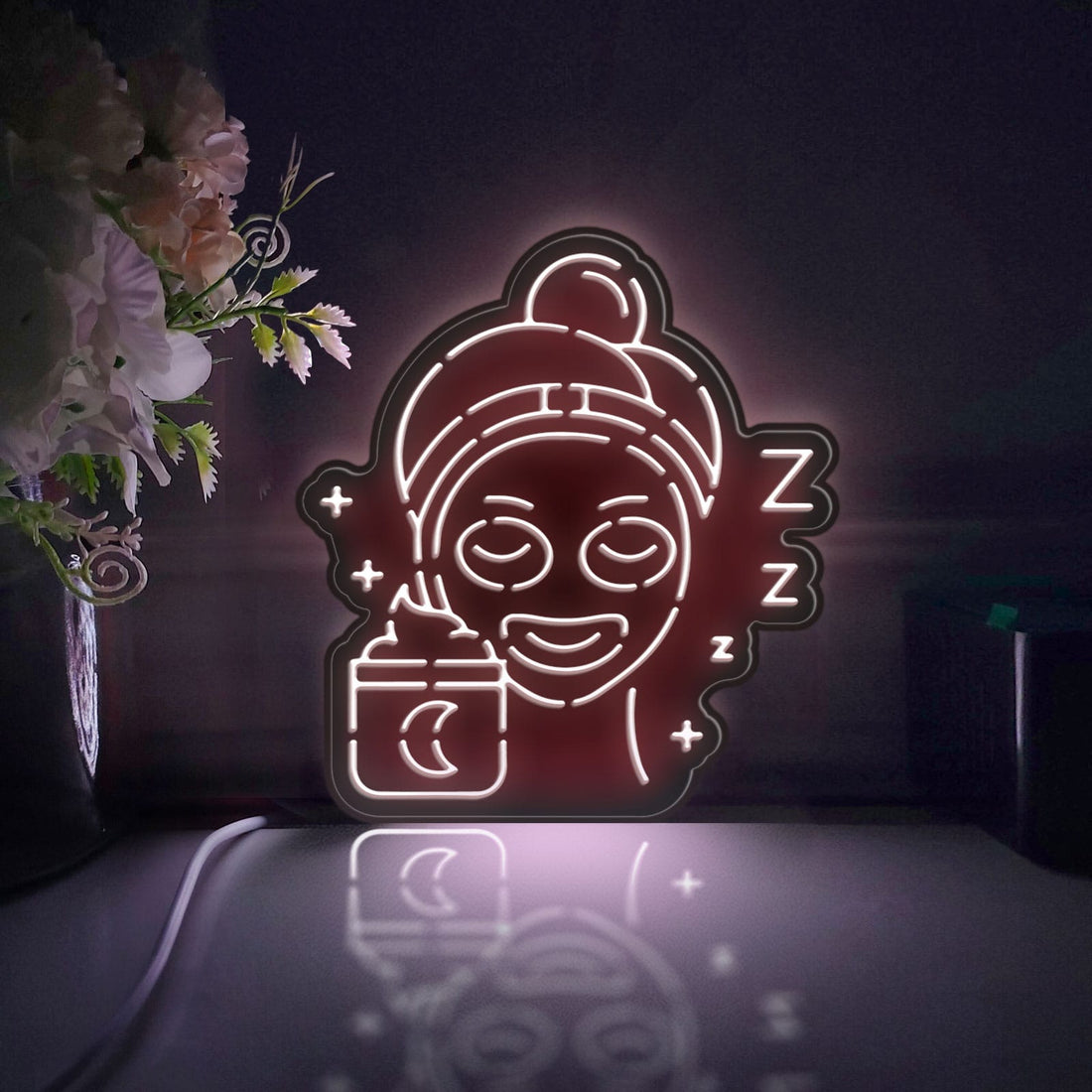 Cream Mask Led Light Box, Skin Care Wall Art Decor, Personalized Light Sign, Neon-like Rgb Desktop Decorations, Bedroom Decor, Gift