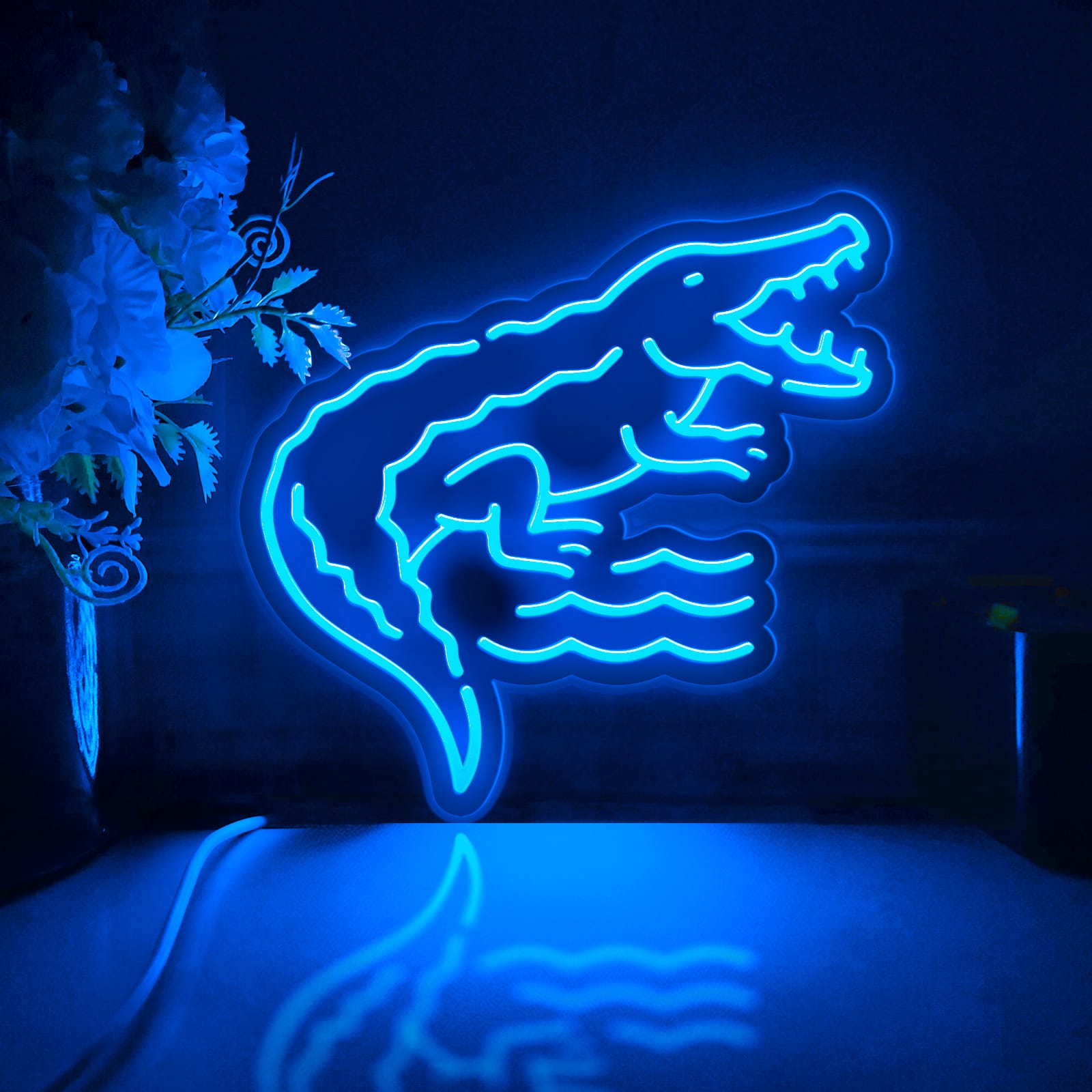Crocodile Led Light Box, Amphibian Wall Art Decor, Light Sign, Desktop Decorations, Gift For Wildlife Enthusiasts, Reptile Lover