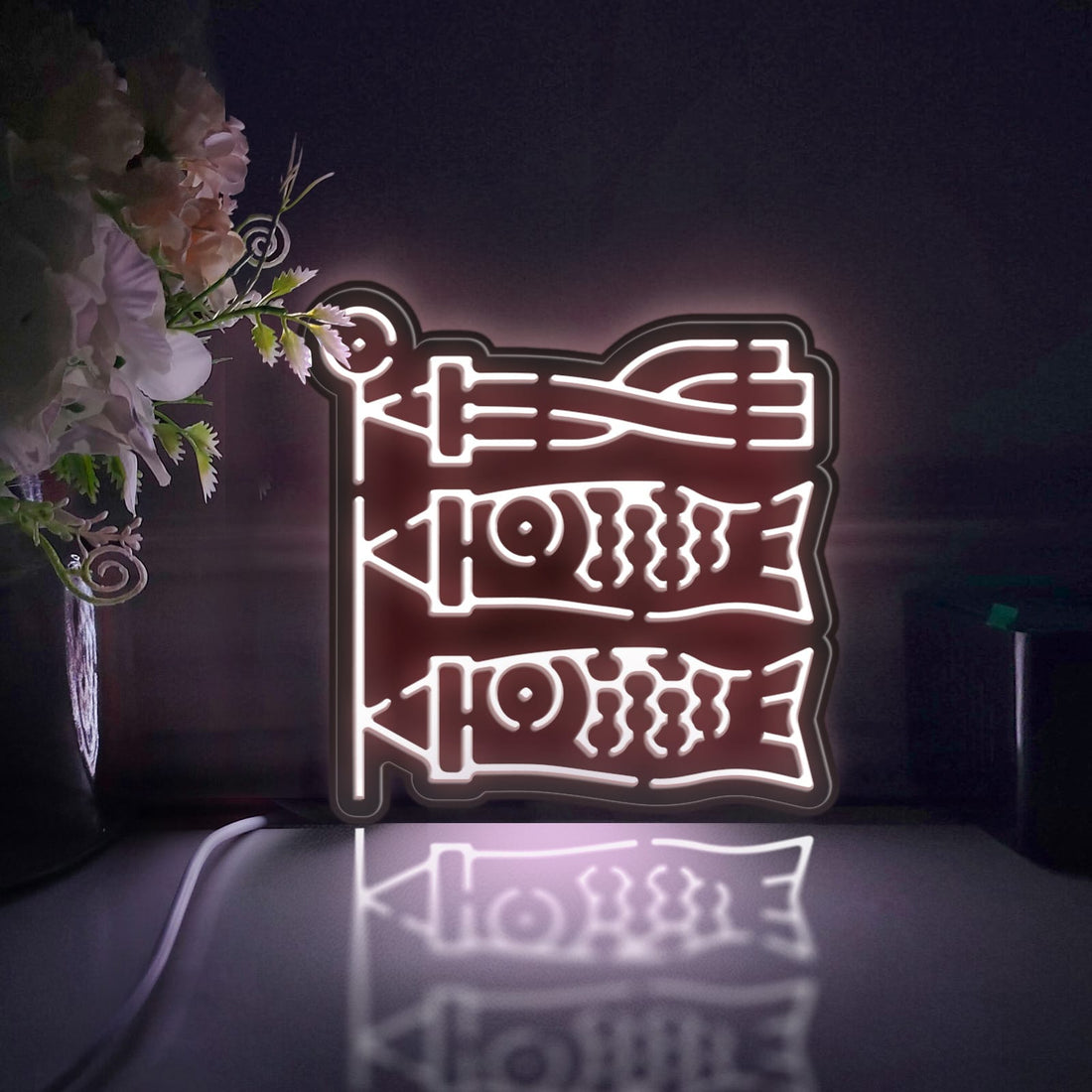 Carp Streamer Led Light Box, Japanese Culture Wall Art Decor, Light Sign, Desktop Decorations, Bedroom Decor, Gift For Cultural Enthusiasts