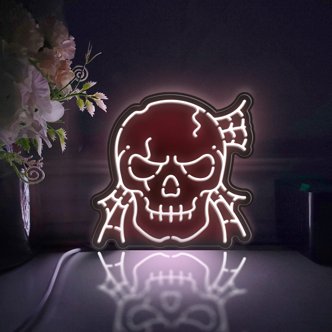 Death Led Light Box, Skull Wall Art Decor, Personalized Light Sign, Neon-like Rgb Desktop Decorations, Bedroom Decor, Gift