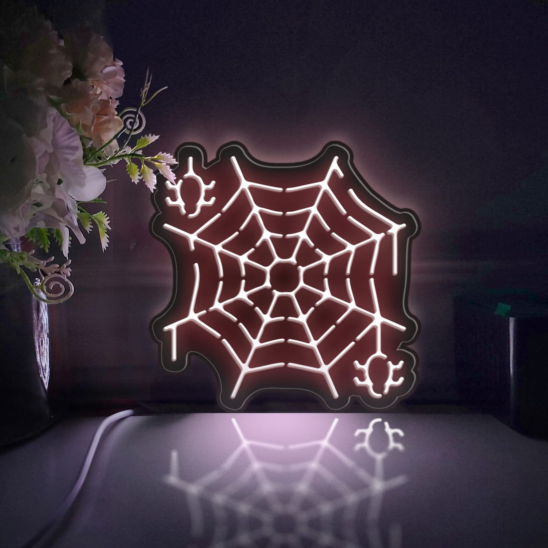 Spider Led Light Box, Halloween Wall Art Decor, Personalized Light Sign, Neon-like Rgb Desktop Decorations, Bedroom Decor, Gift