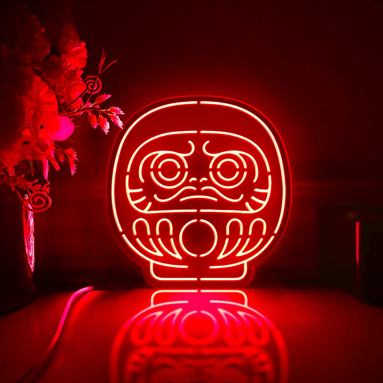 Daruma Doll Led Light Box, Daruma Doll Wall Art Decor, Personalized Light Sign, Neon-like Desktop Decorations, Bedroom Decor, Gift For Kids