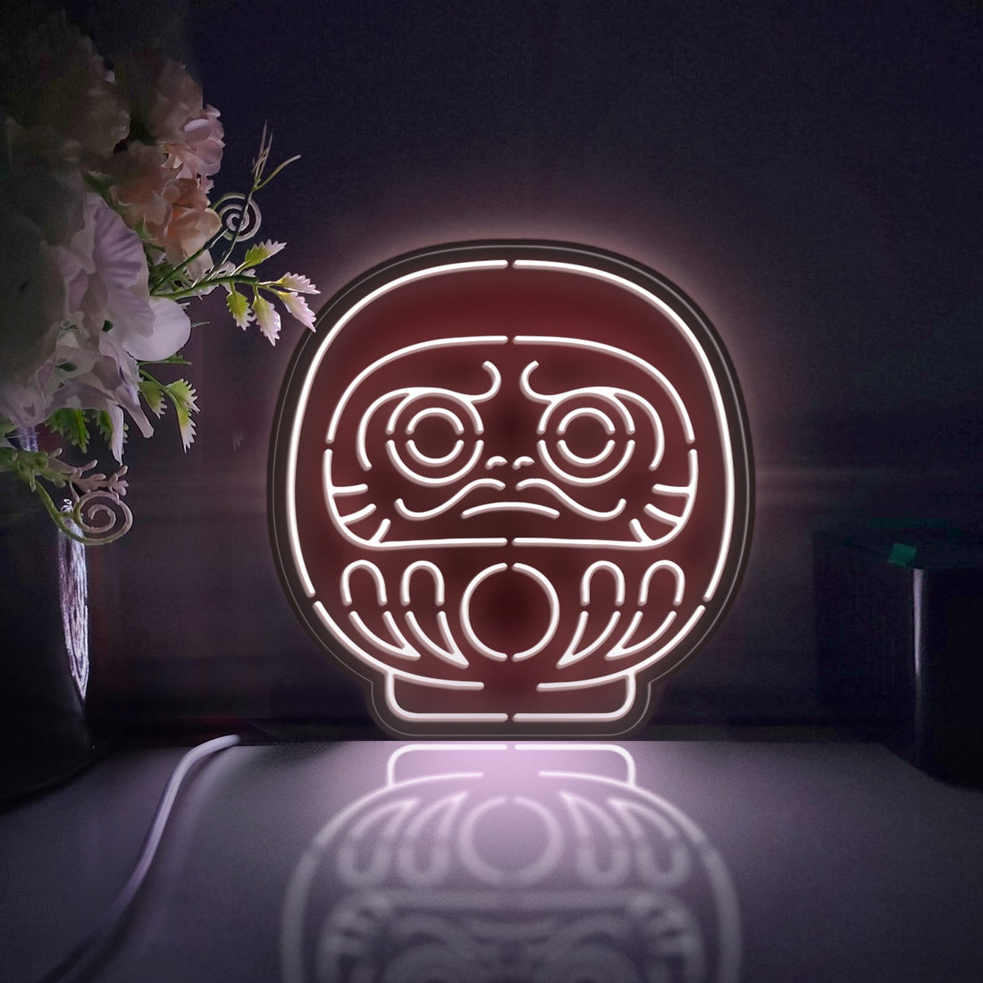 Daruma Doll Led Light Box, Daruma Doll Wall Art Decor, Personalized Light Sign, Neon-like Desktop Decorations, Bedroom Decor, Gift For Kids