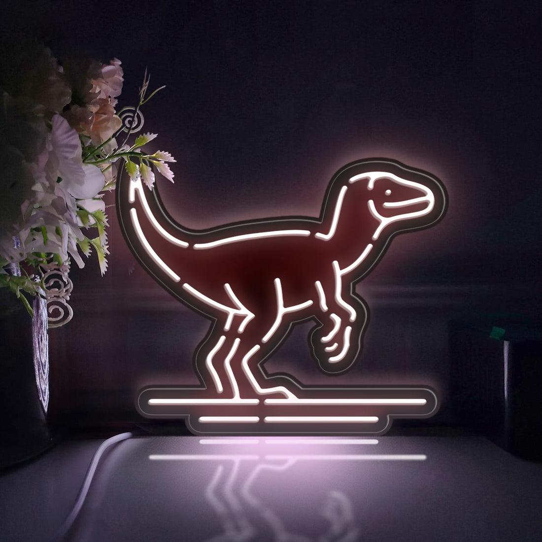 Dinosaur Led Light Box, Wall Art Decor, Personalized Light Sign, Desktop Decoration, Bedroom Decor, Gift For Kids, Dinosaur Enthusiast