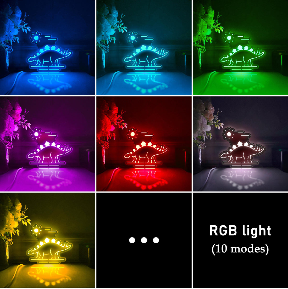 Dinosaur Led Light Box, Wall Art Decor, Personalized Light Sign, Desktop Decorations, Bedroom Decor, Gift For Kids, Dinosaur Enthusiasts