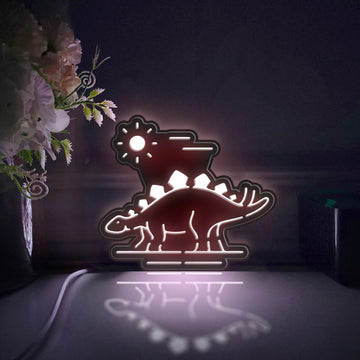 Dinosaur Led Light Box, Wall Art Decor, Personalized Light Sign, Desktop Decorations, Bedroom Decor, Gift For Kids, Dinosaur Enthusiasts