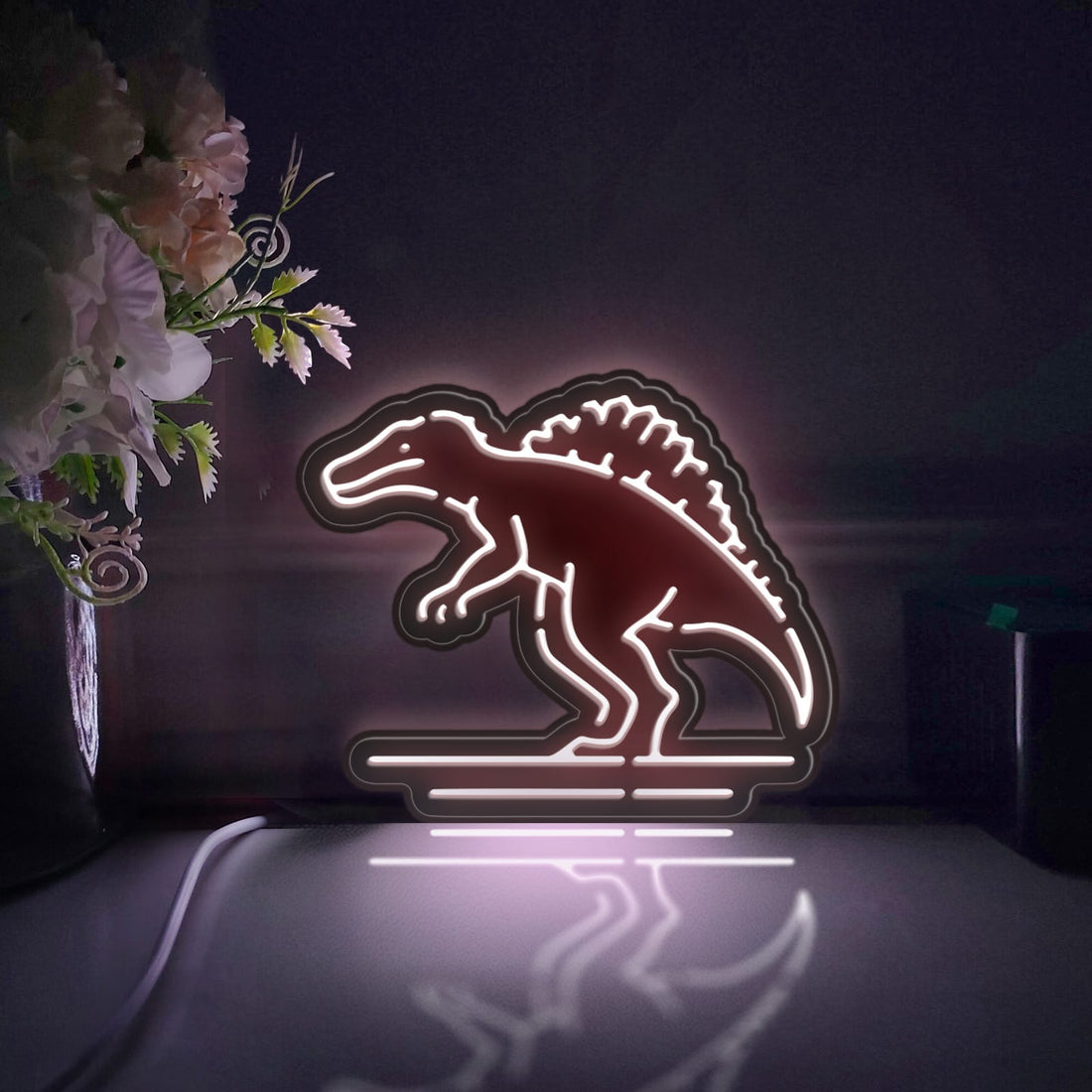 Dinosaur Led Light Box, Wall Art Decor, Personalized Light Sign, Desktop Decorations, Bedroom Decor, Gift For Kids, Dinosaur Enthusiast