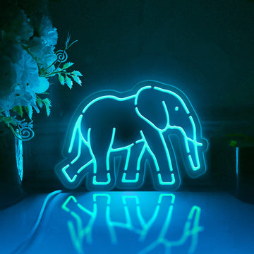 Elephant Led Light Box, Walking Elephant Wall Art Decor, Light Sign, Desktop Decorations, Gift For Wildlife Lovers, Animal Enthusiast