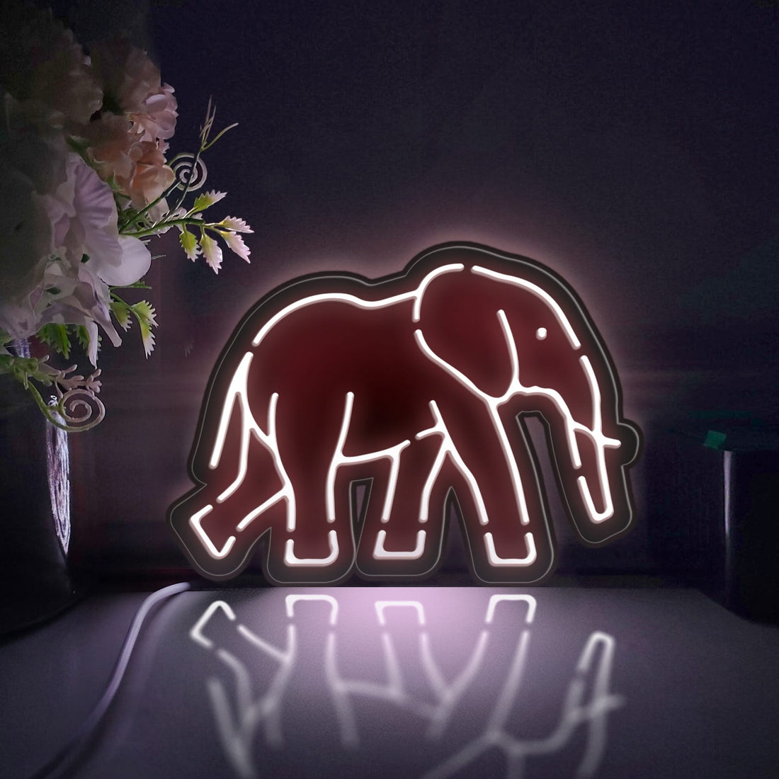 Elephant Led Light Box, Walking Elephant Wall Art Decor, Light Sign, Desktop Decorations, Gift For Wildlife Lovers, Animal Enthusiast